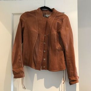 Brown leather jacket